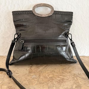 Bundle of 2 Brighton purses leather croc embossed bucket shoulder bag and foldable bag image 11