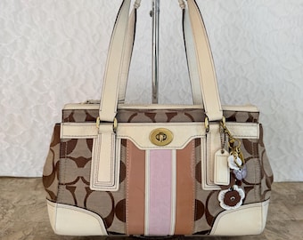 Vintage Y2K Coach Soho Flap Black Canvas Braided Shoulder Bag 6314