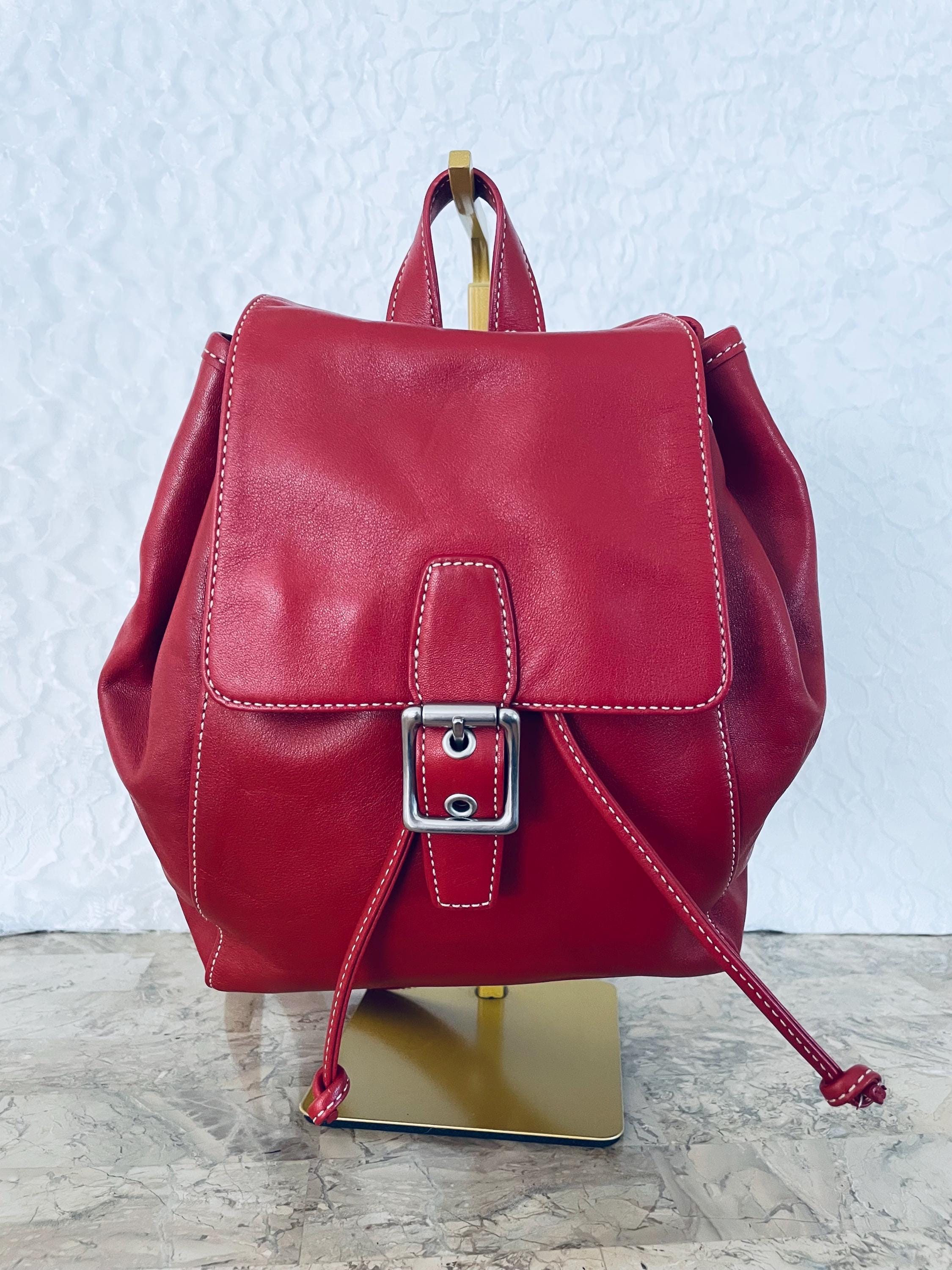 COACH LEGACY DRAWSTRING RED LEATHER BACKPACK COACH LEGACY DRAWSTRING RED LEATHER BACKPACK 9569 | eBay main image 2
