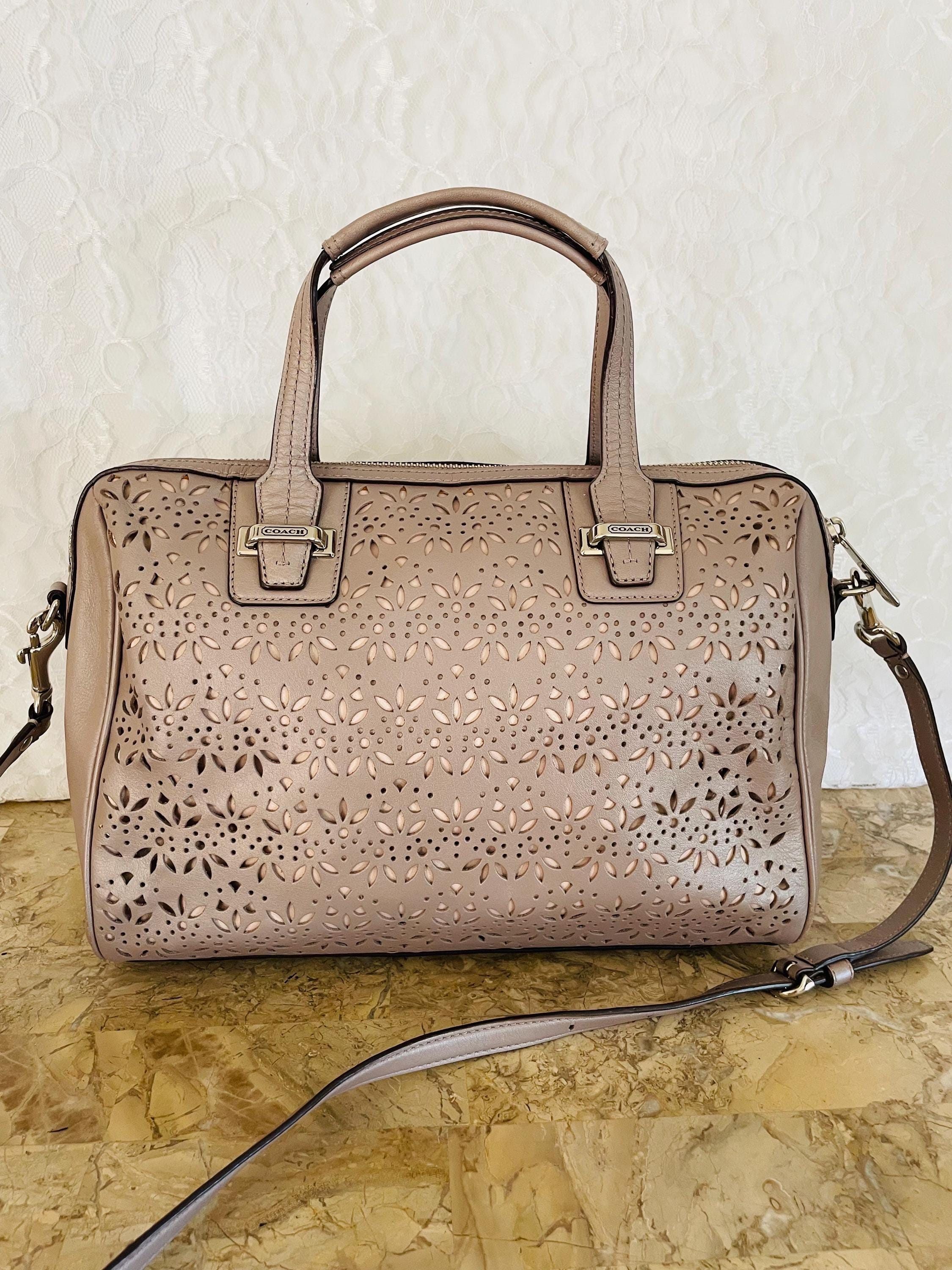 Coach F27392 Taylor Lace Laser Cut Eyelet Leather Satchel