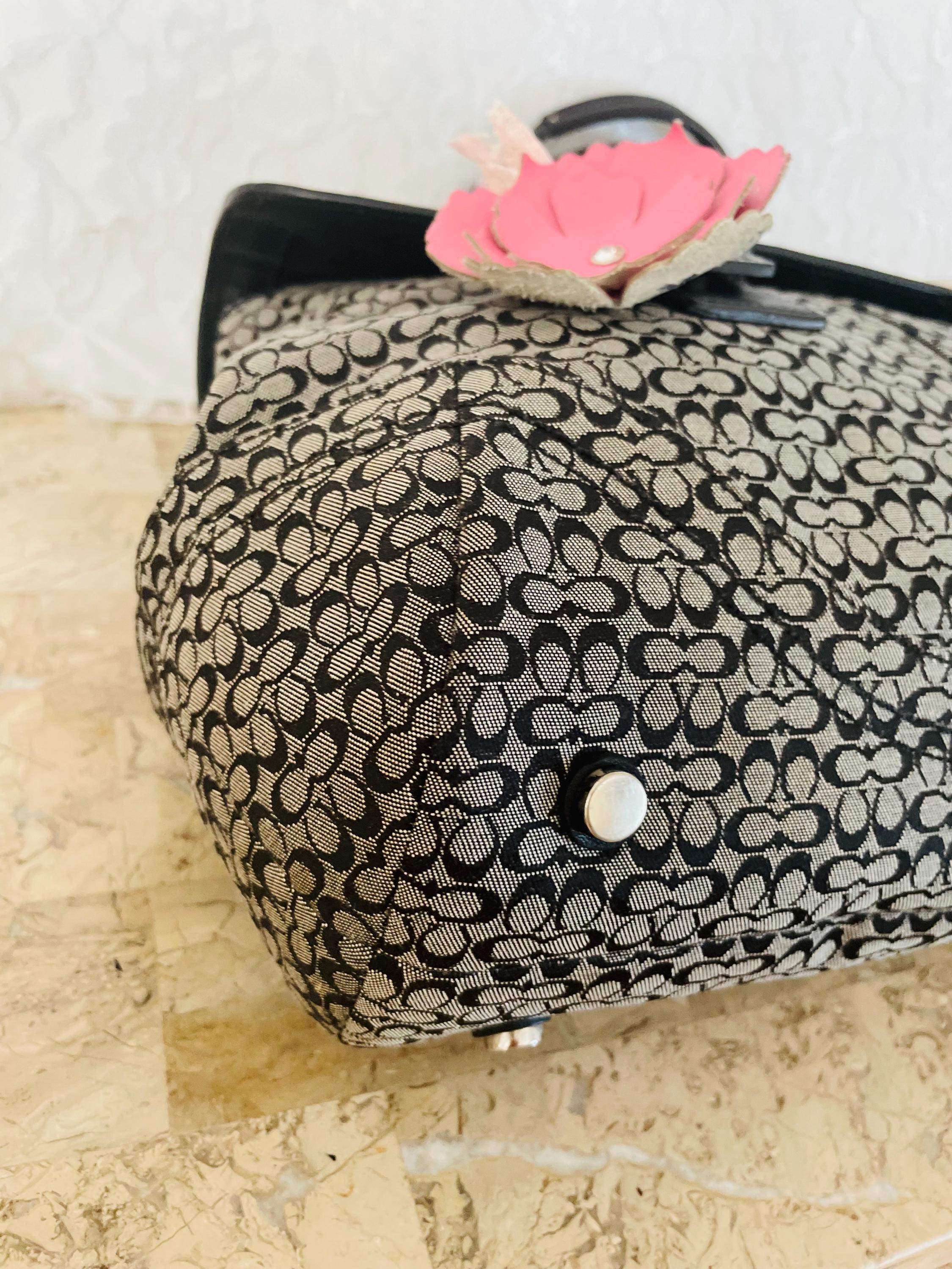 Coach SOHO Signature C Canvas Leather Black Shoulder Bag Handbag