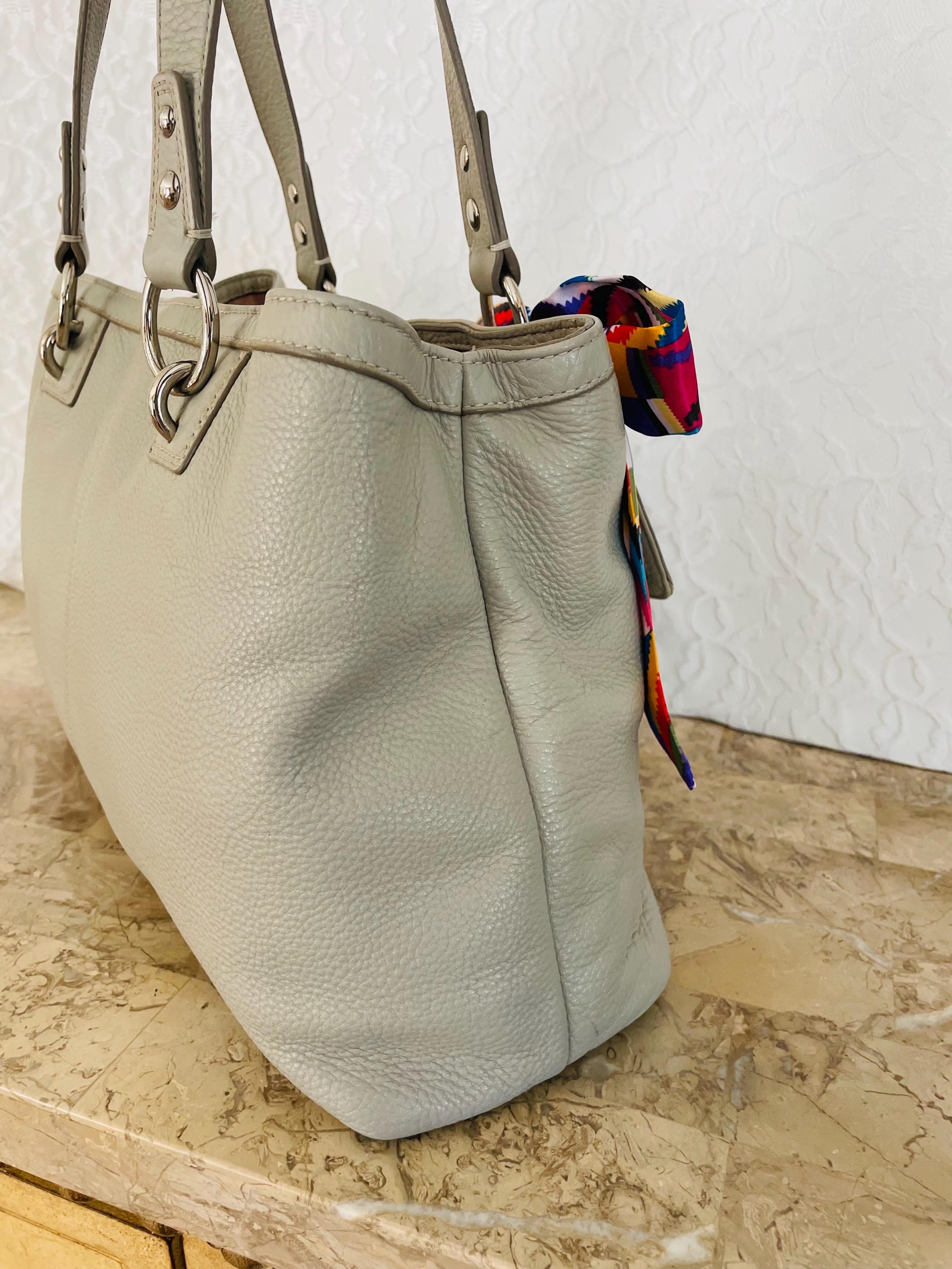 Coach Penelope Light Gray Pebble Leather Satchel BAG PURSE 