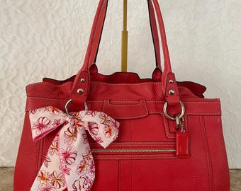 Coach Signature Legacy Turnlock Canvas Plum Sufflette Leather