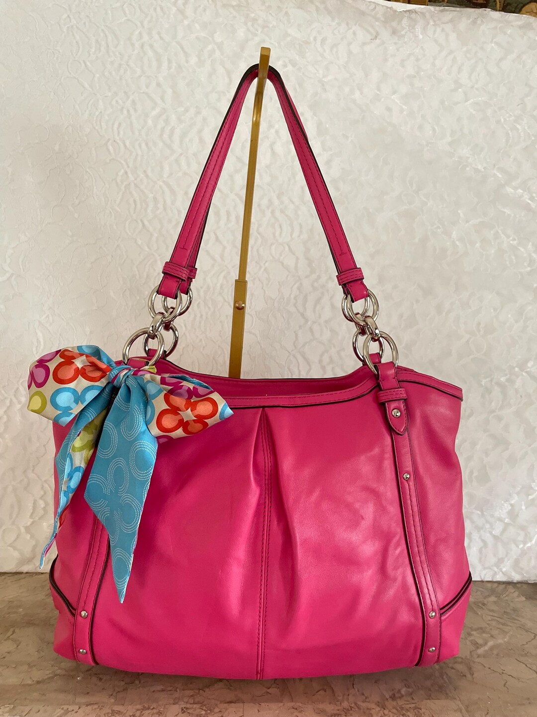 バッグ Vintage Coach Pink Leather Purse Handbag Coach Handbag Purse Pink Faux Leather No K1273-F20047 | eBay