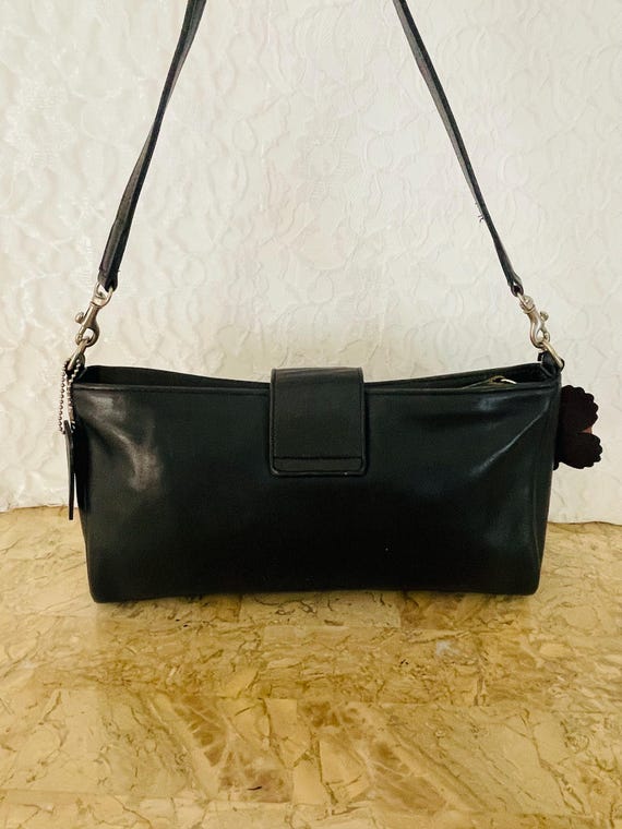 VTG Coach Penelope Small Leather Handbag / Demi Bag 9818 Black