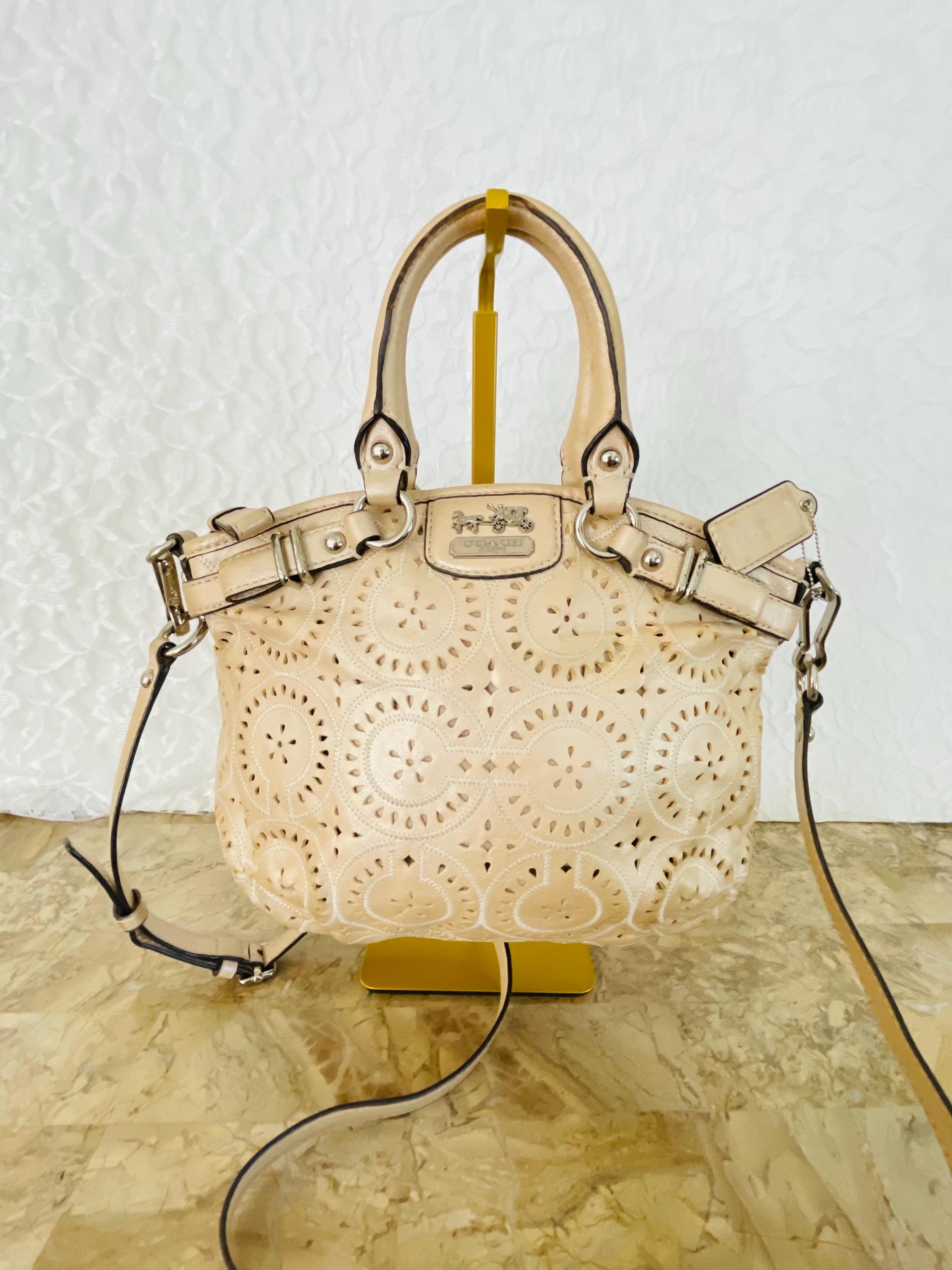 Coach Sophia 19704 Mini Bag Embroidered Madison Gathered Leather 