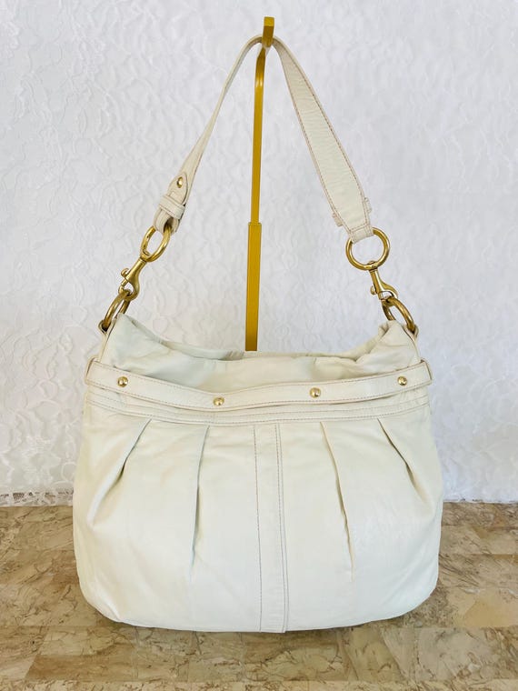 Authentic COACH Hampton White Leather Stitched Tote F10205 and