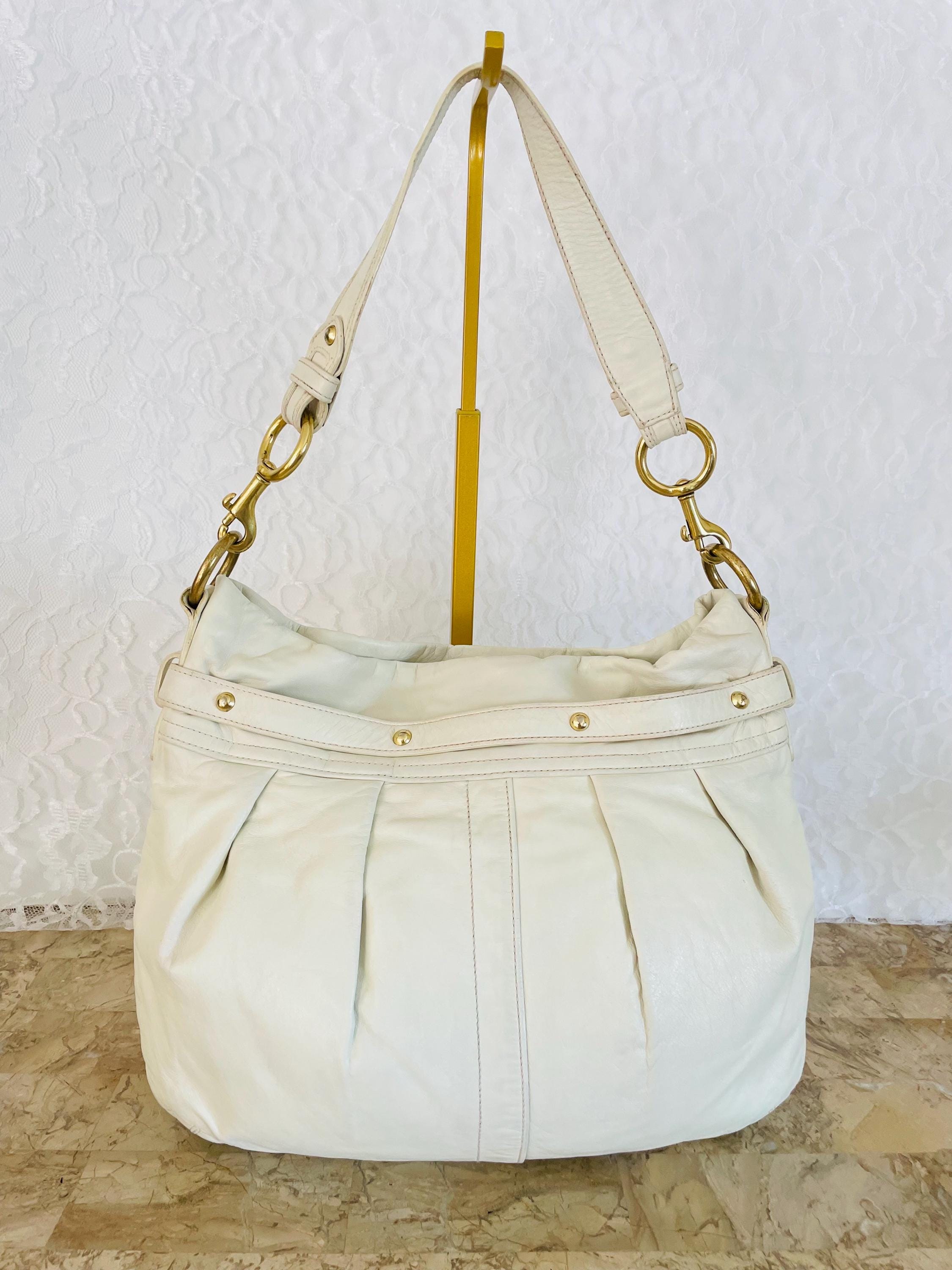 Authentic COACH Hampton White Leather Stitched Tote F10205 and