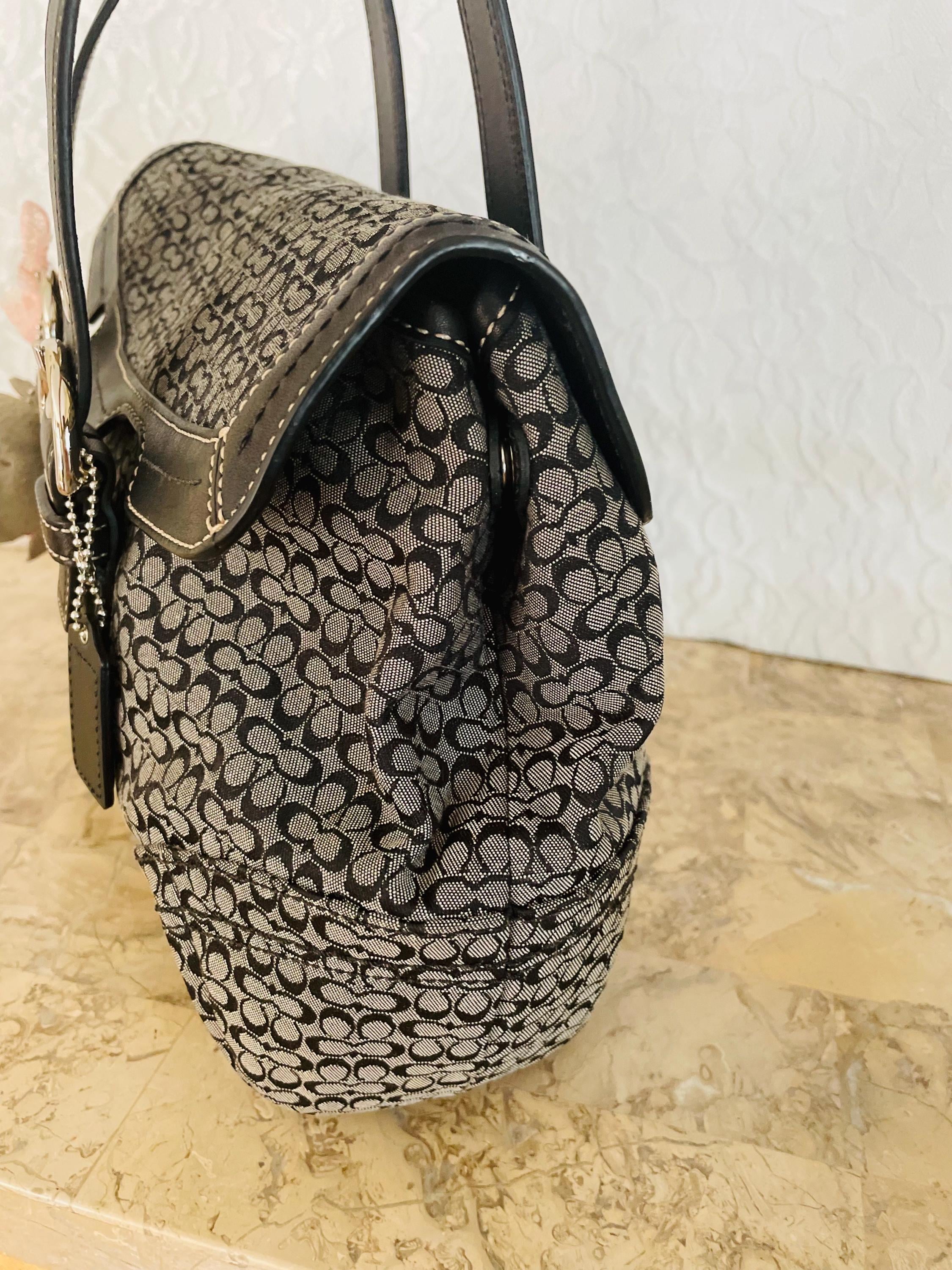 バッグ coach signature hand bag soho leather Coach Soho Metallic Signature Leather Canvas Shoulder Bag
