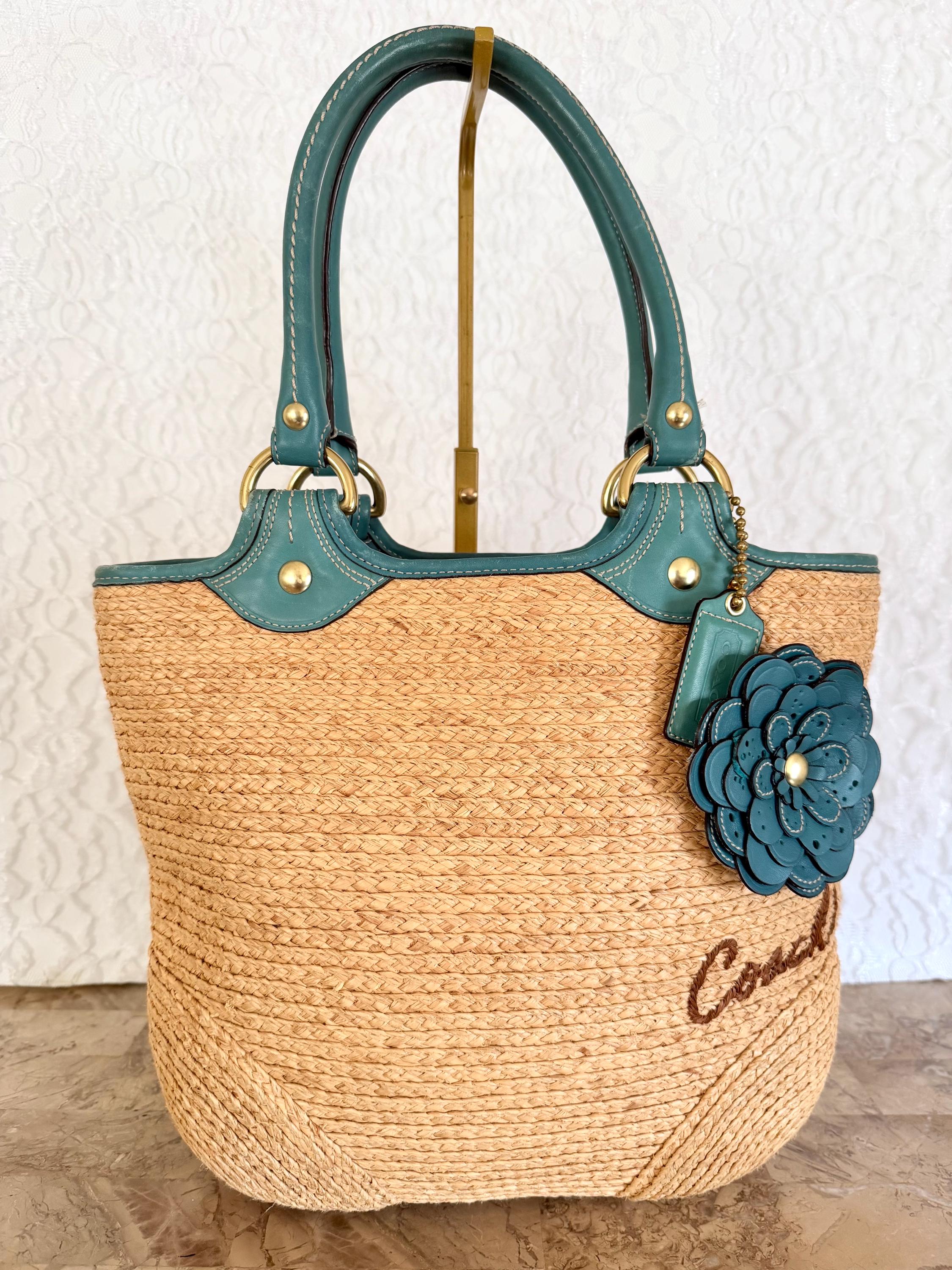 Coach Straw Handbag - Etsy