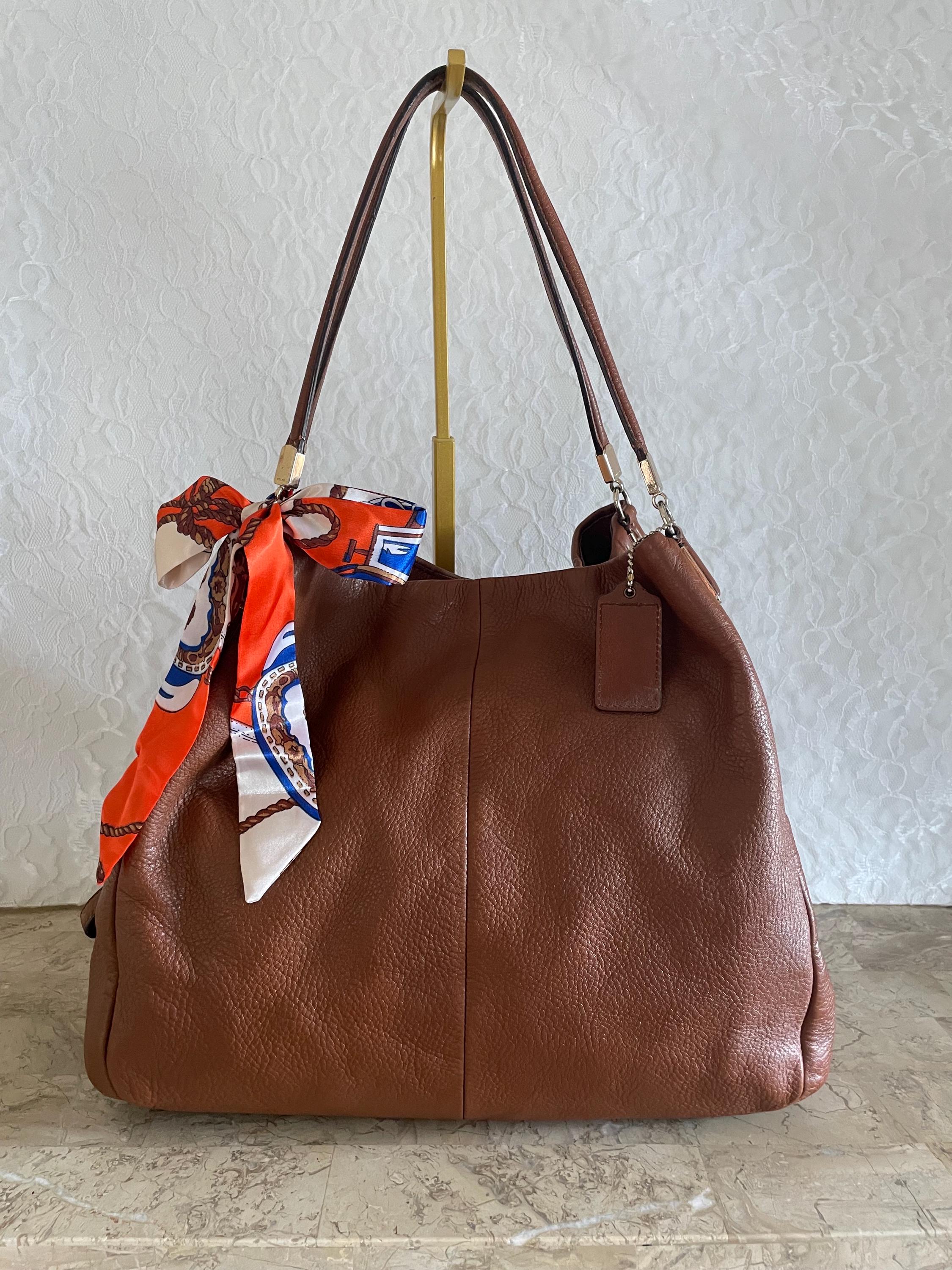 Coach Madison Phoebe Saddle Large Leather Hobo Shoulder Bag 24621