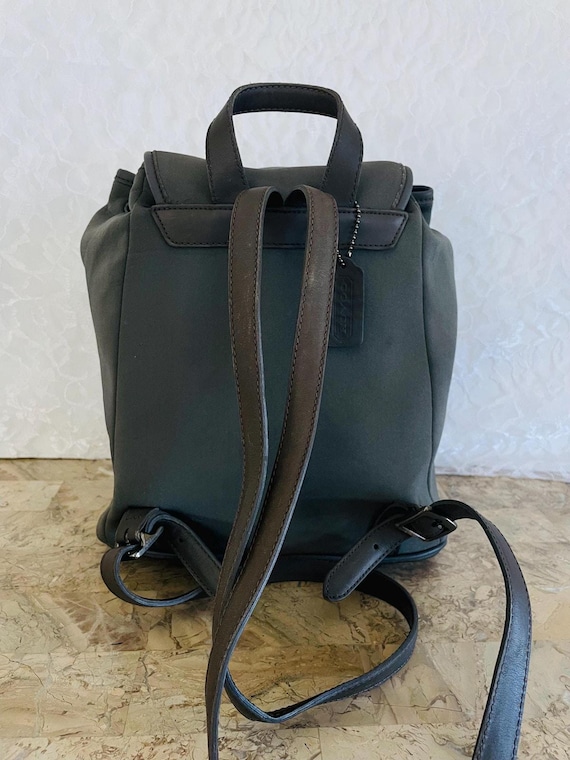 COACH ダークグレー バックパック Coach Vintage Bag Unisex Leather Backpack Rucksack Book Bag Black