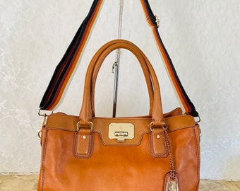 Cole Haan saddle brown premium leather tote satchel
