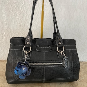 Coach Penélope F14686 Bolso Satchel de Piel con Guijarros Negro