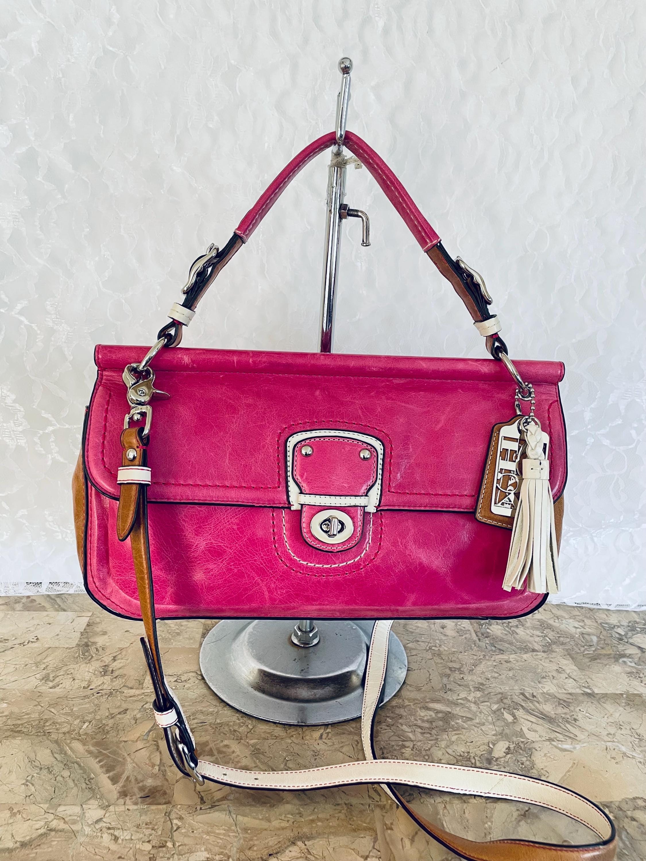 Coach Willis Legacy City Colorblock Magenta Leather Satchel