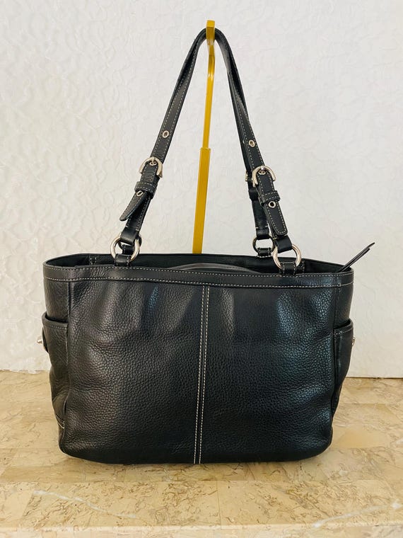 RARE LIMITED EDITION Coach Gallery Black Tote Leather Shoulder Bag