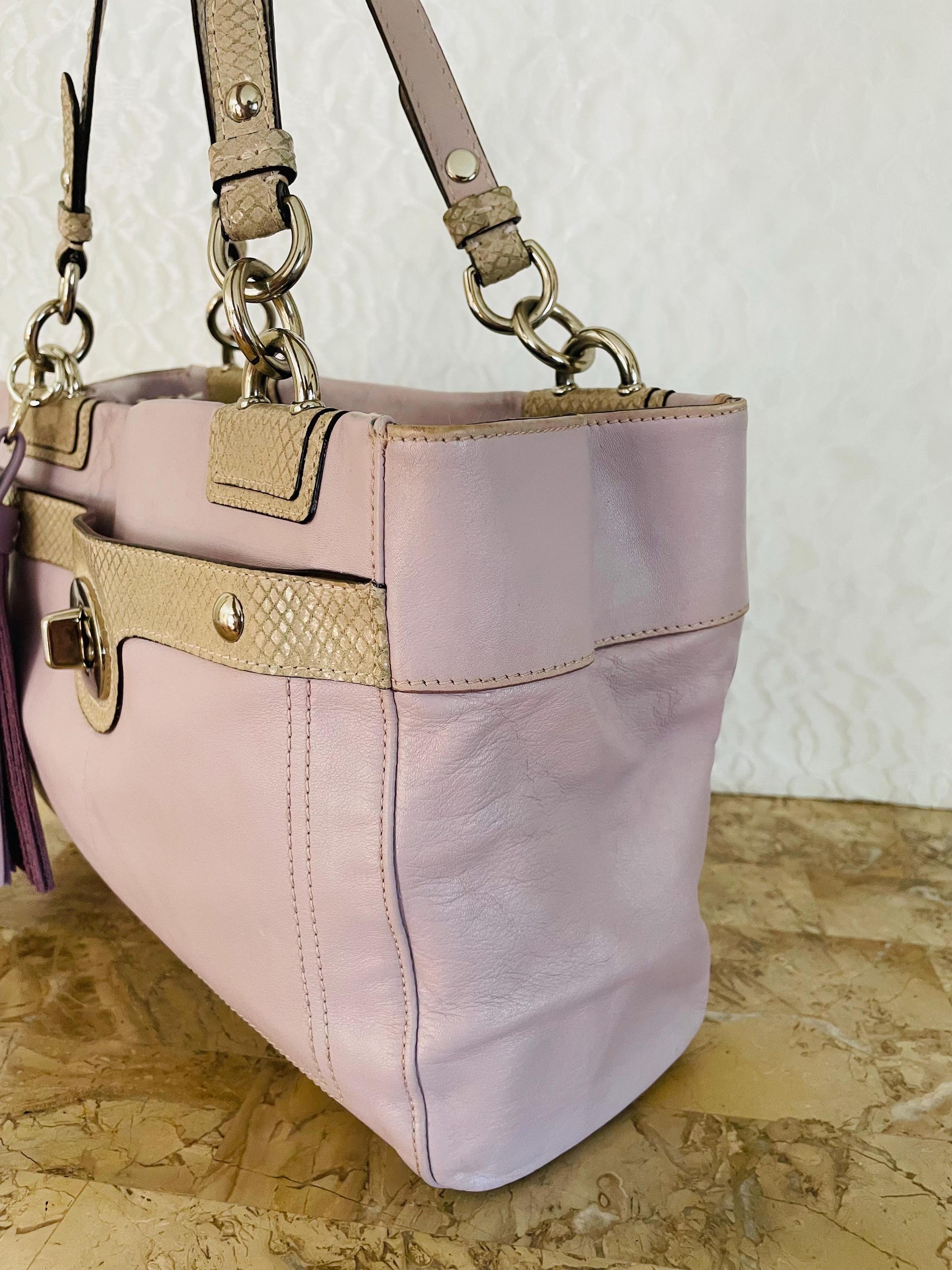 バッグ COACH Penelope Leather Tote Bag Purple Coach Penelope Tote Bag Black Pebbled Leather Shoulder Strap