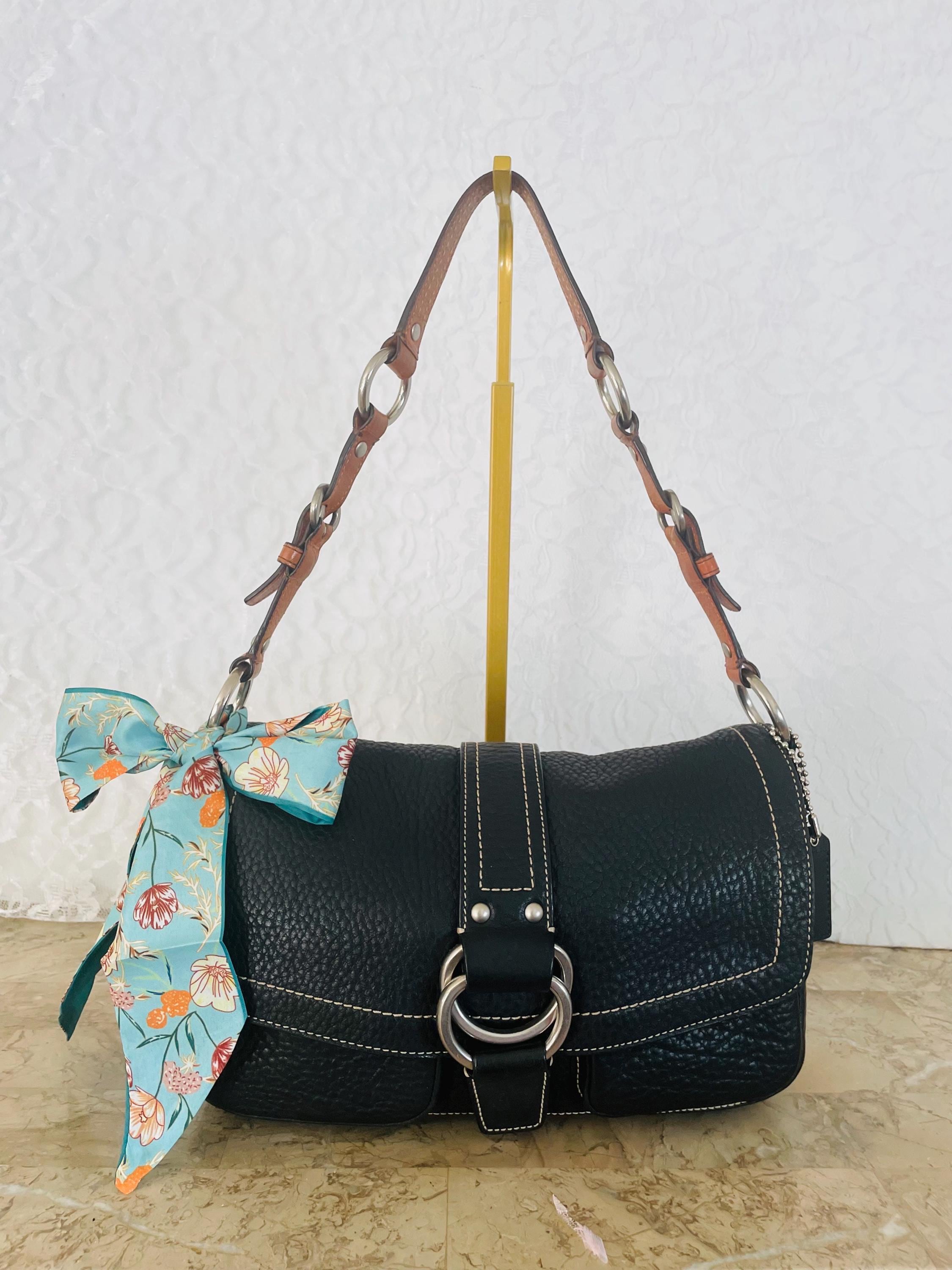 バッグ y2k archive 00s COACH leather studs bag RARE Coach Ltd Ed Vintage Y2K Soho Mia Ink Blue Denim Tote Bag