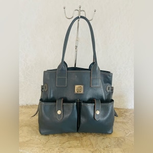 Dooney and Bourke gray-navy tote shoulder bag tote