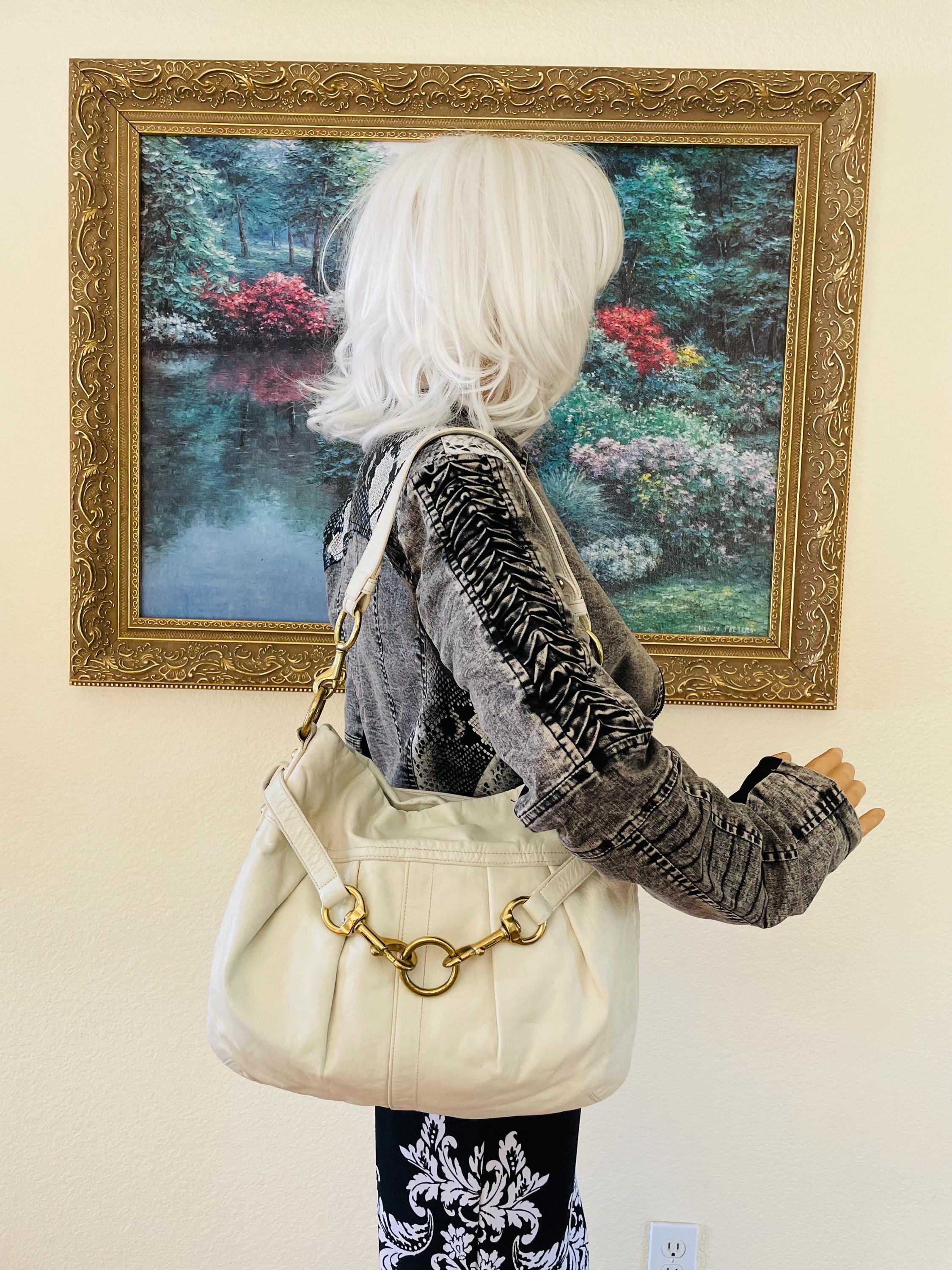 Authentic COACH Hampton White Leather Stitched Tote F10205 and