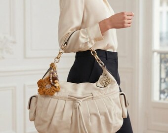 バッグ COACH 12515 Signature Shoulder Bag Gold Rare Coach Signature C Metallic Canvas / Lurex Leather Bronze