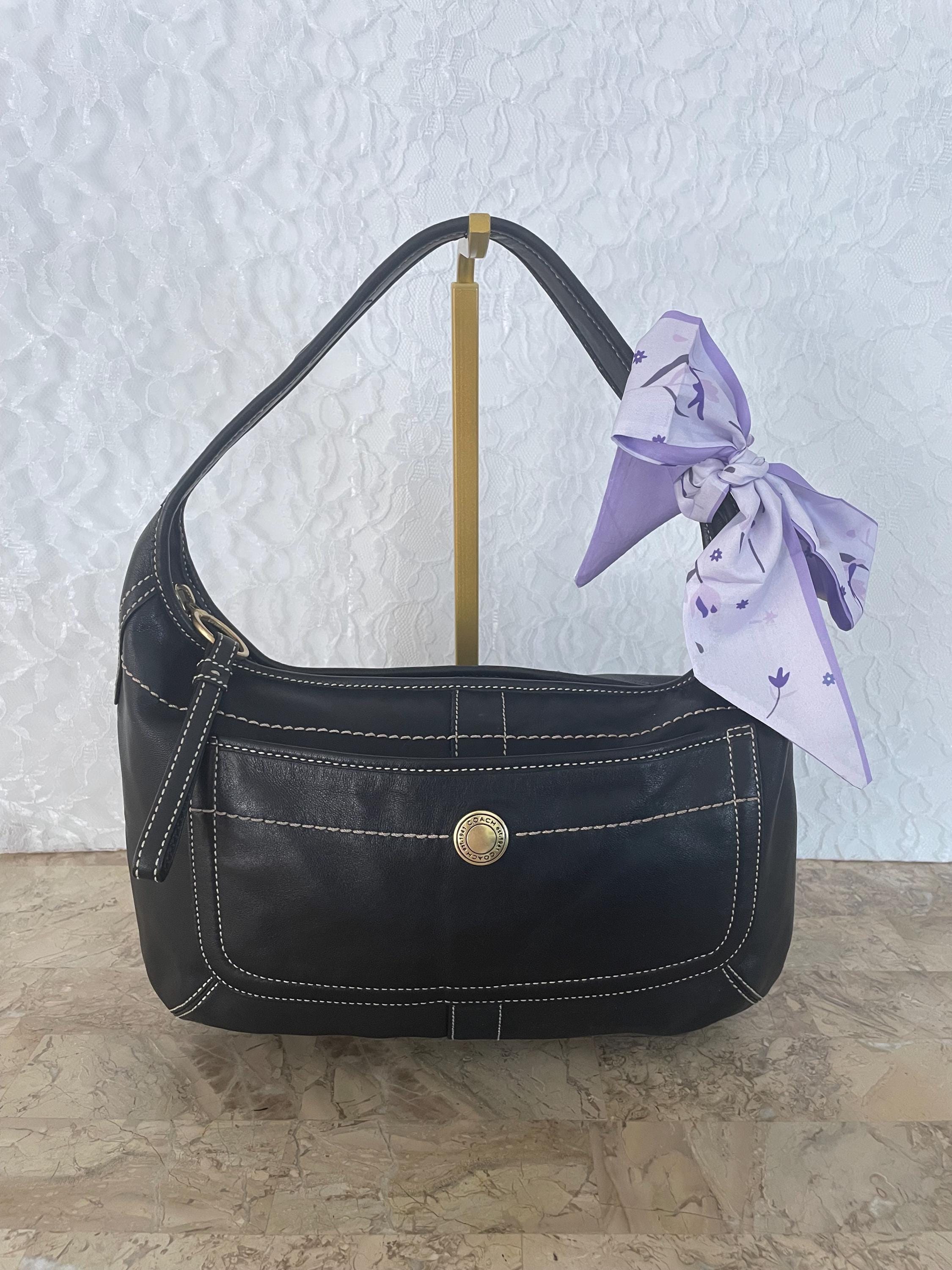Vtg COACH Small ERGO Black Leather Bag Hobo Shoulder Purse