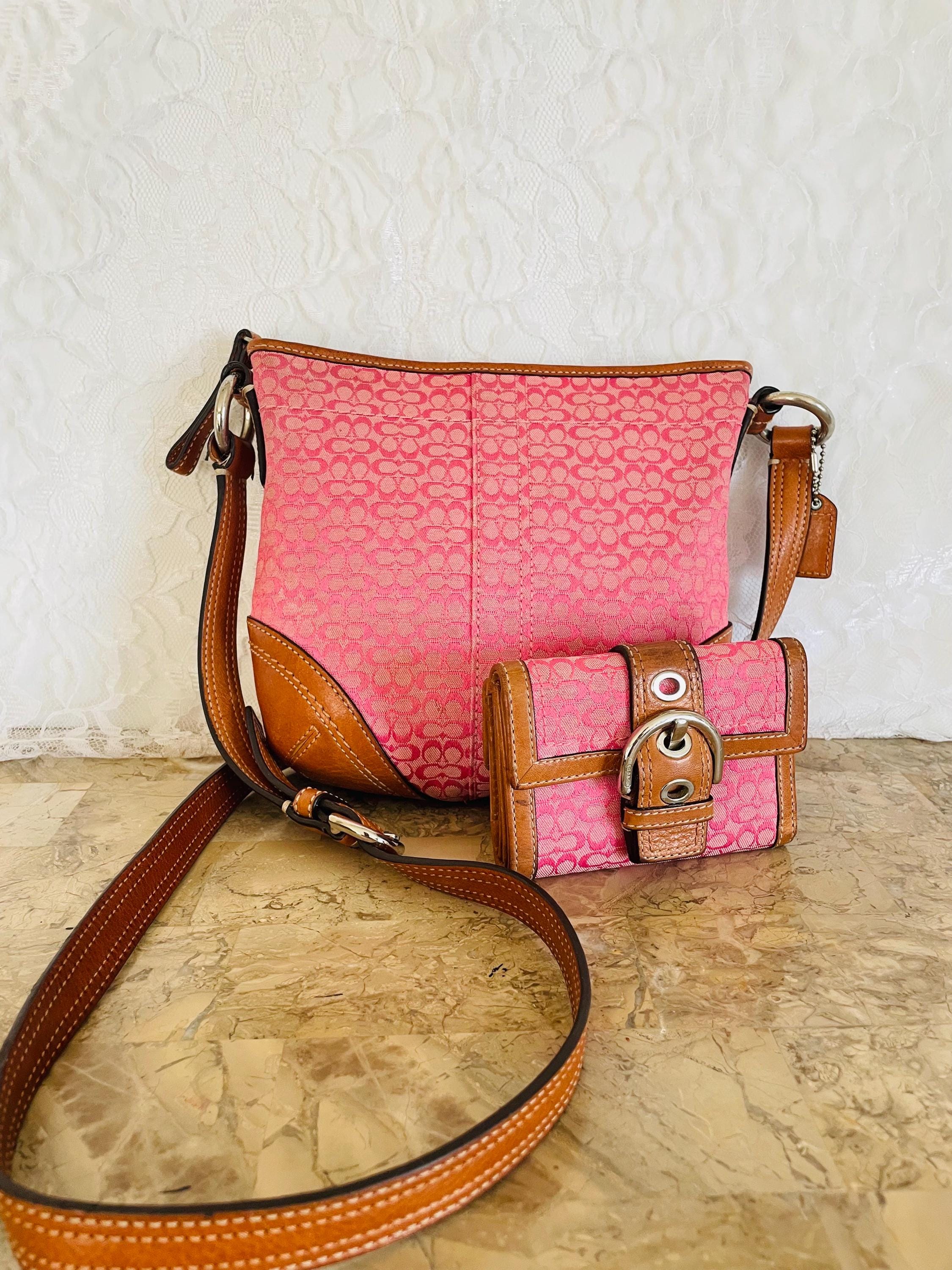 バッグ Coach Soho Signature Shoulder Bag Pink Coach Pink Soho Shoulder Bag – Rediscover Vintage