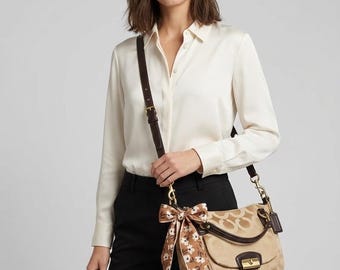 Coach Ltd Hamptons Lindsay Leather Flap Shoulder Bag Satchel 12442