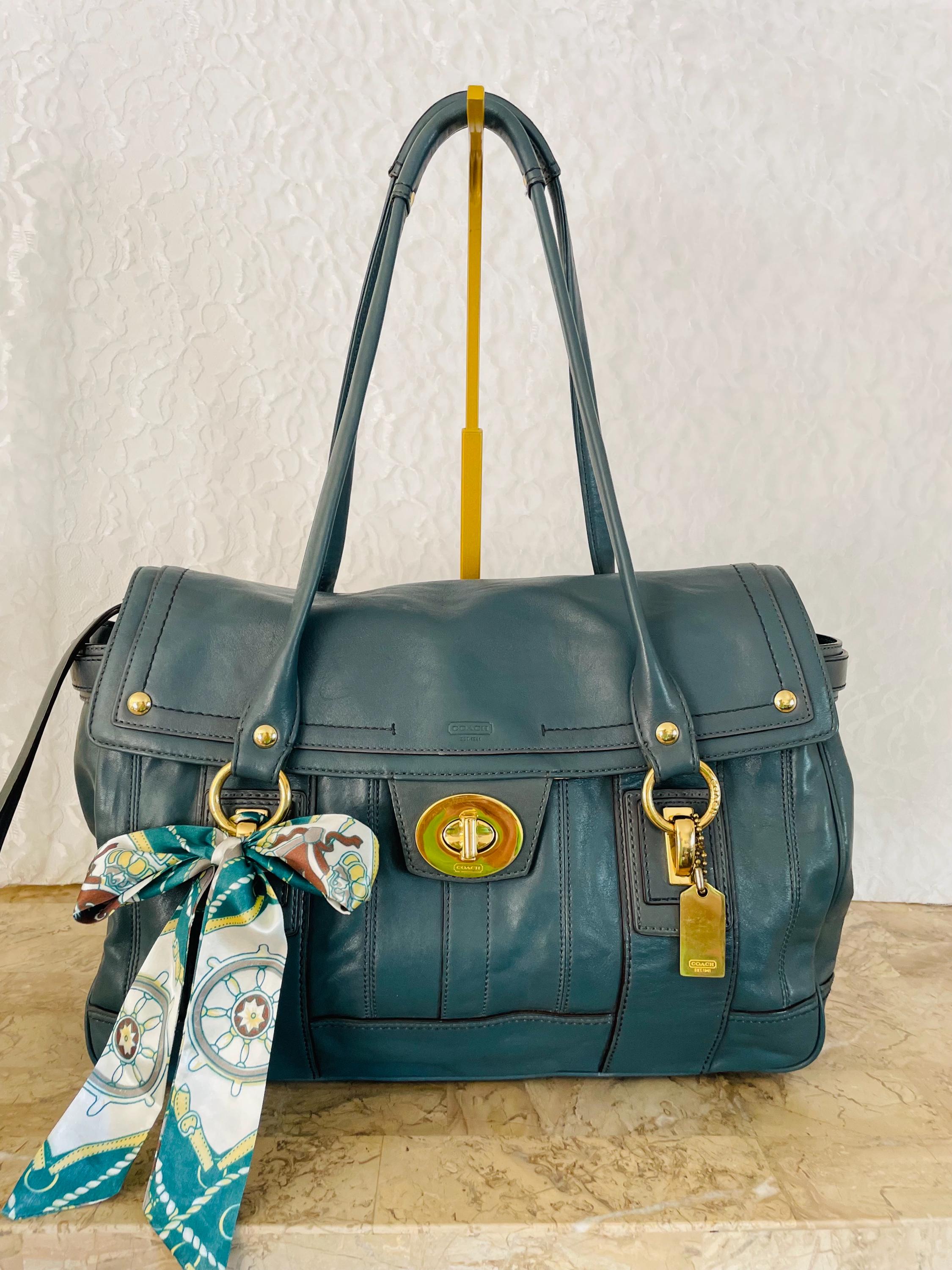 Coach Ltd Hamptons Lindsay Leather Flap Shoulder Bag Satchel 12442