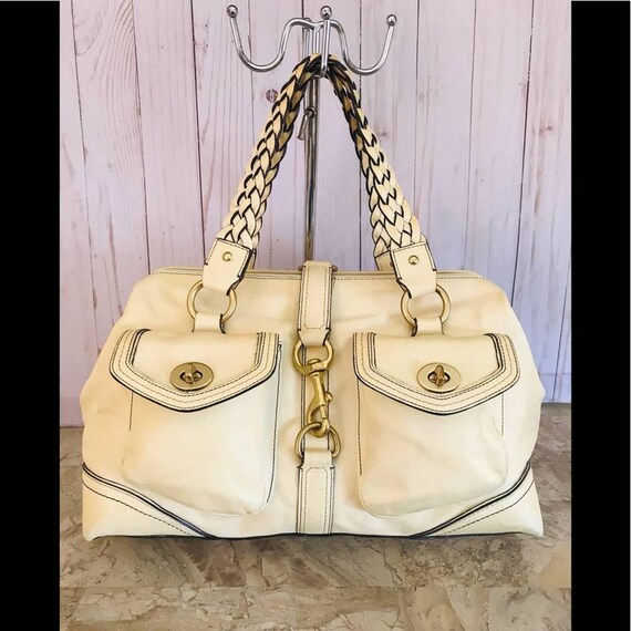 Light yellow coach purse sale