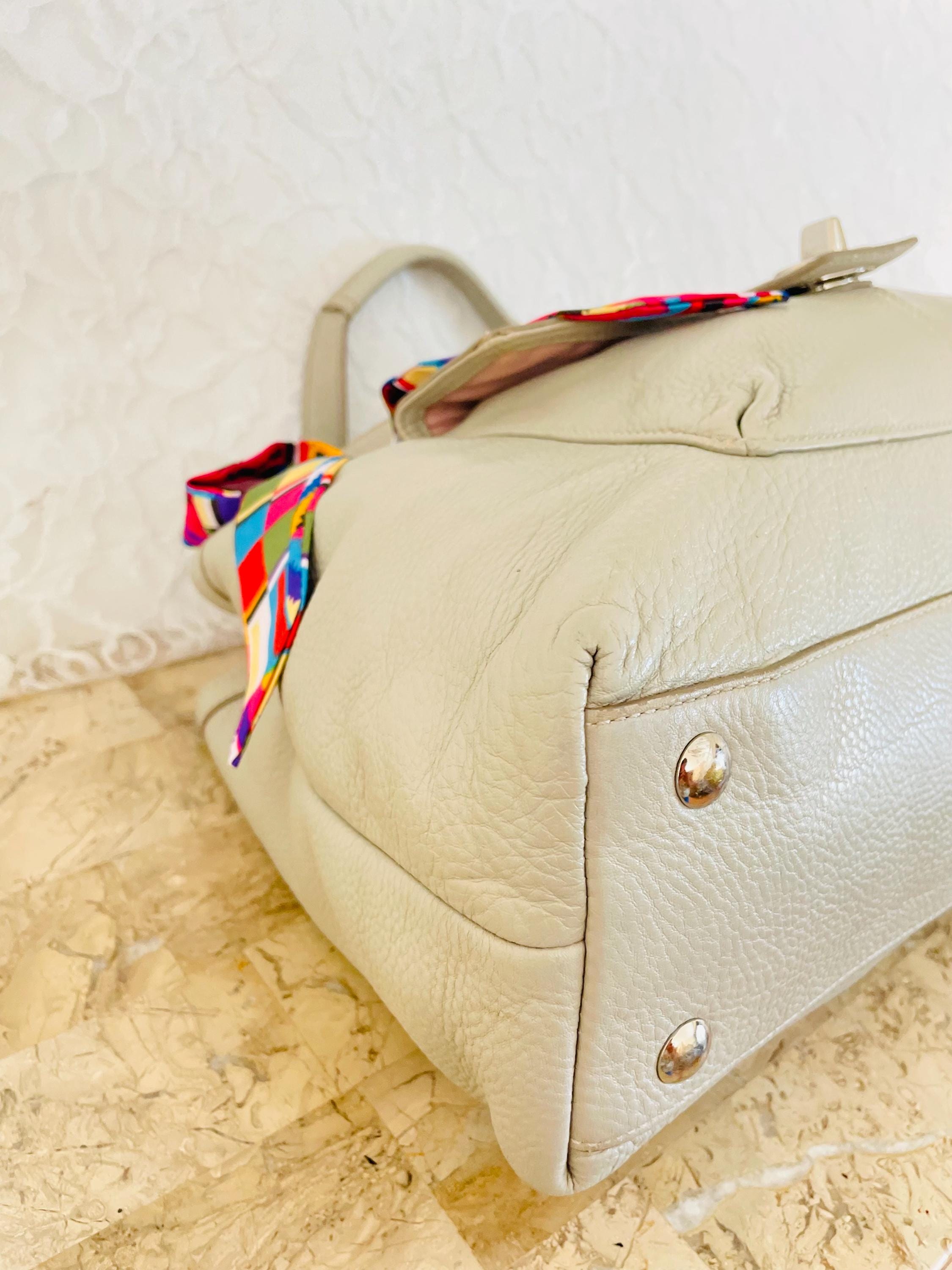 Coach Penelope Light Gray Pebble Leather Satchel BAG PURSE