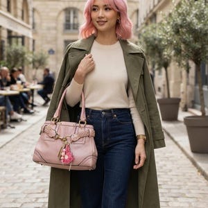 Coach Pink Hampton Bag - Coach Hampton Bag Signature Pink Beige
