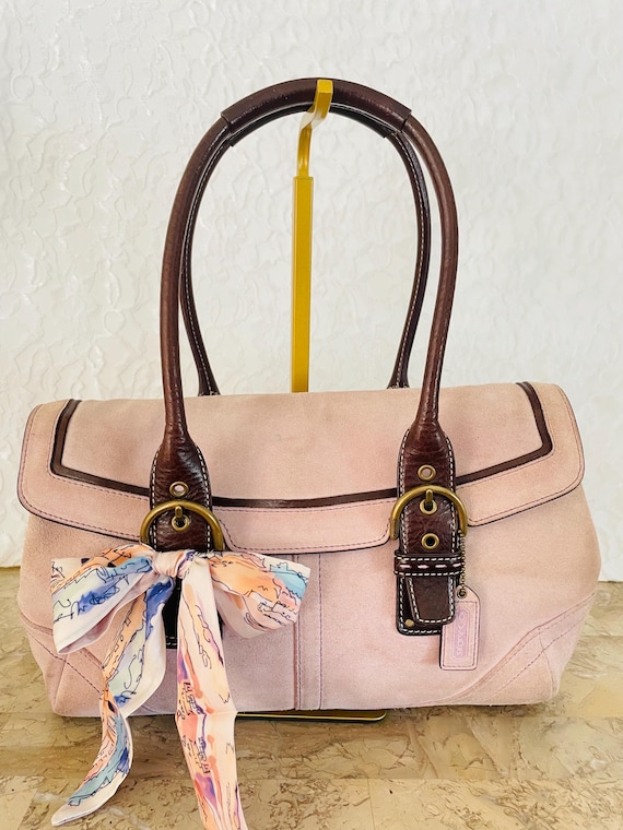 Rare Coach SOHO Pale Lilac Leather Suede Shoulder Bag