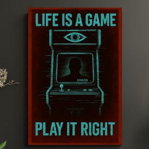 Retro Arcade Resistance Poster | Life is a Game Play It Right | Digital Wall Art