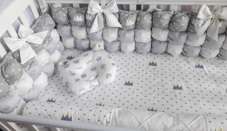 grey bumper pads for crib