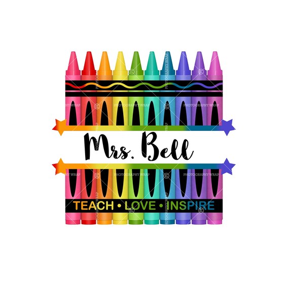 Crayons Split Monogram PNG Crayons Name Label Png Back to Etsy