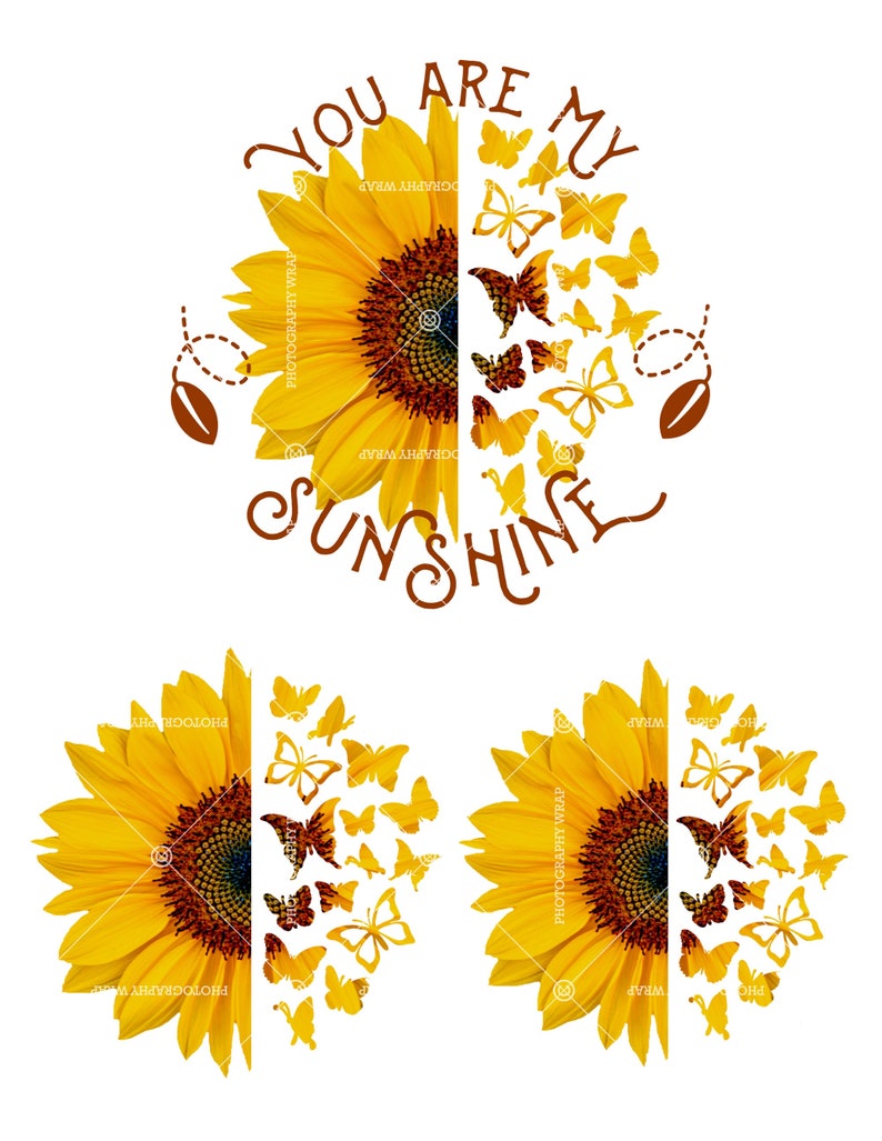 Sunflower Butterflies You Are My Sunshine Half Sunflower Etsy