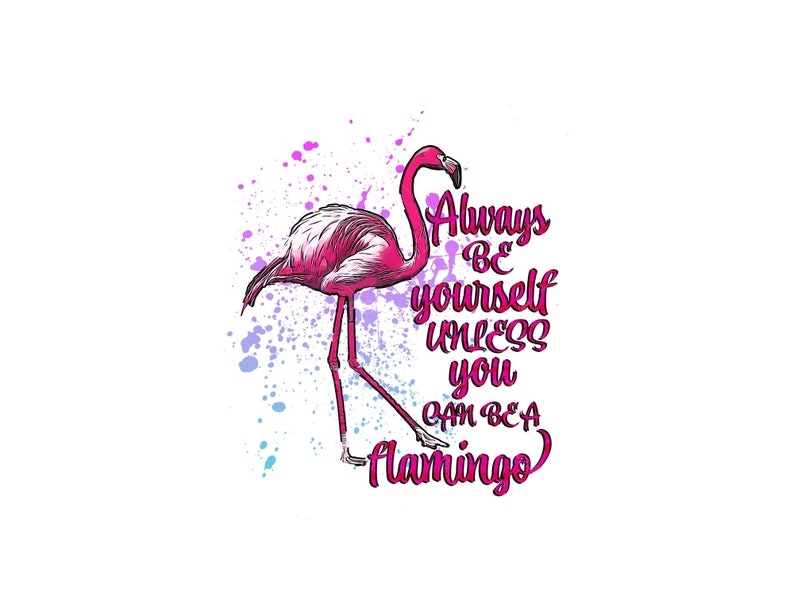 Flamingo Quote PNG, Always Be Yourself Unless You Can Be a Flamingo PNG