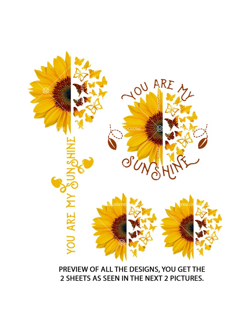 Sunflower Butterflies You Are My Sunshine Half Sunflower Etsy