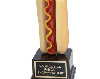 Hot Dog Trophy - Hotdog Lover Gift, Hot Dog Eating Contest Award, Cook Off Trophy