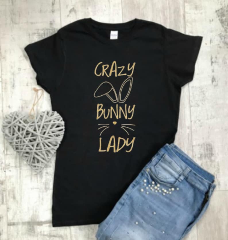 Crazy Bunny Lady TShirt Bunny Lover TShirt Rabbit Tshirt Etsy