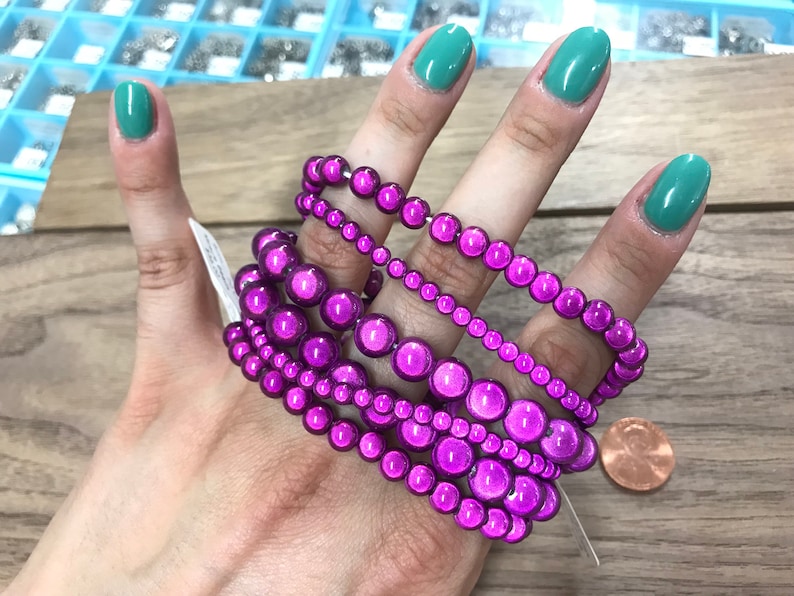 Various Sizes Purple Miracle Round Glass Beads