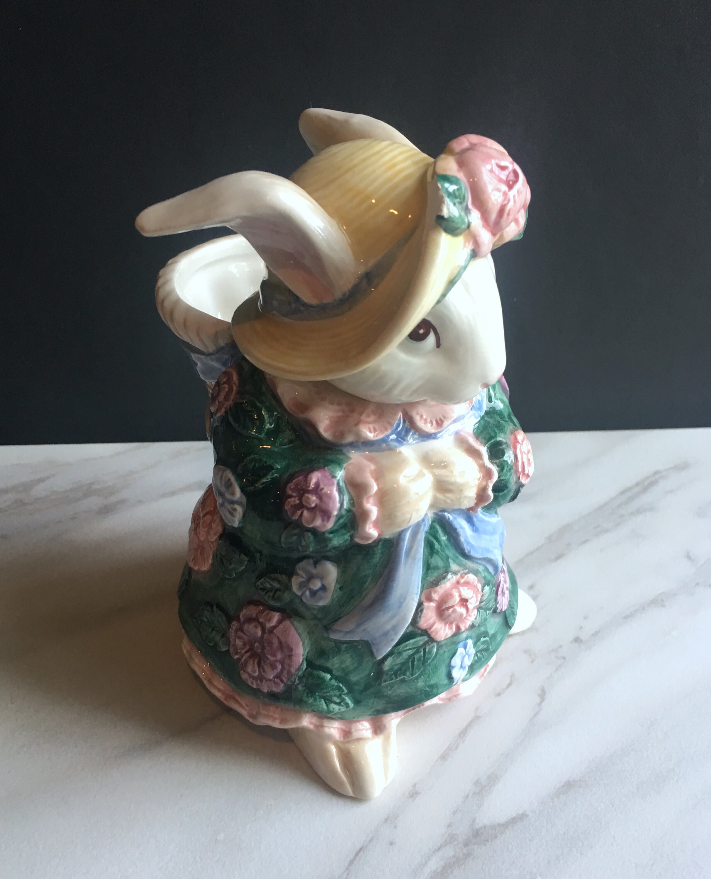 Vintage Fitz & Floyd Bunny Bud Vase. This is an Easter Bloomers Bunny