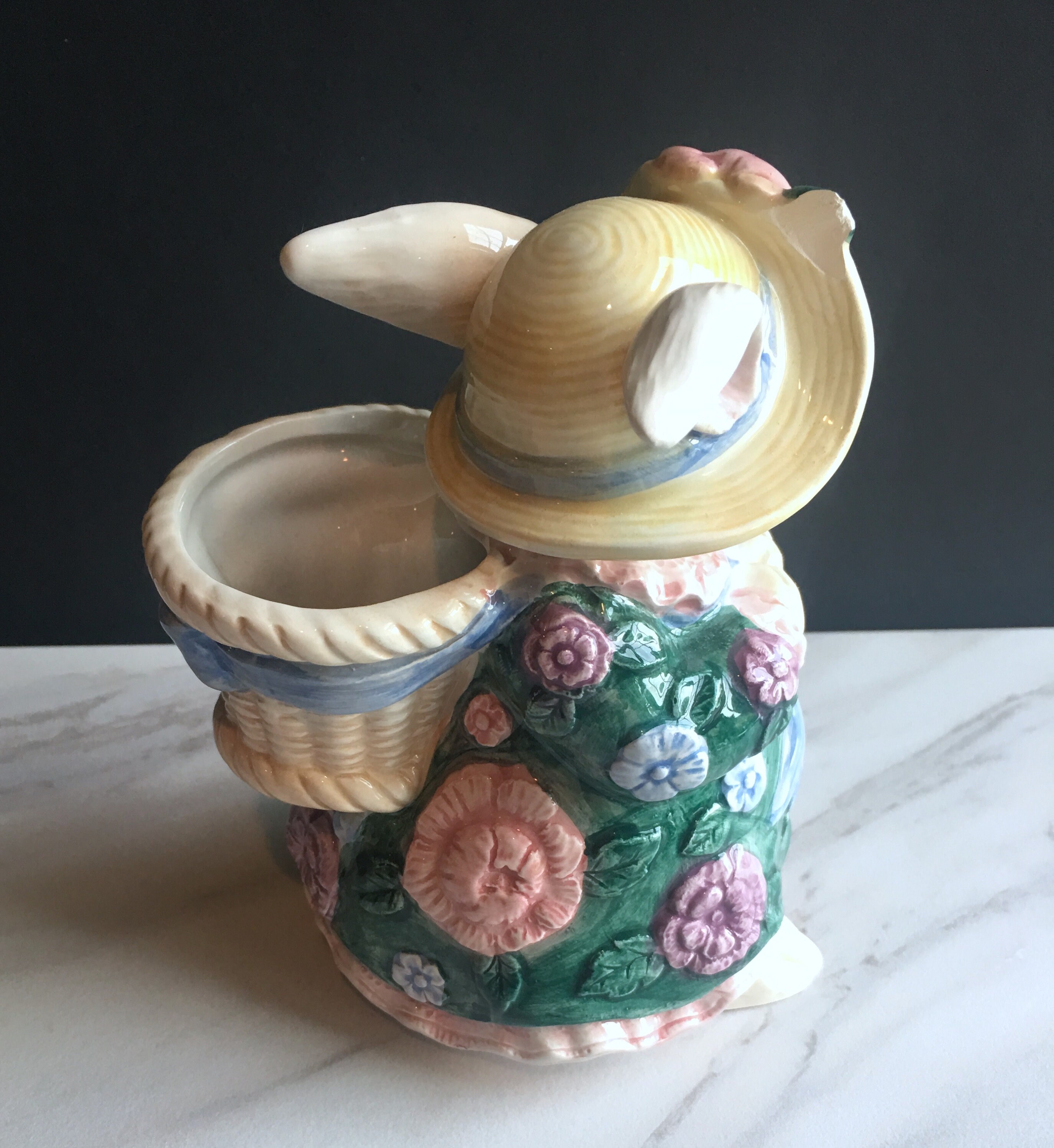 Vintage Fitz & Floyd Bunny Bud Vase. This is an Easter Bloomers Bunny