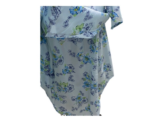 Vintage Blue Floral Layered Beach Swimsuit Cover … - image 5