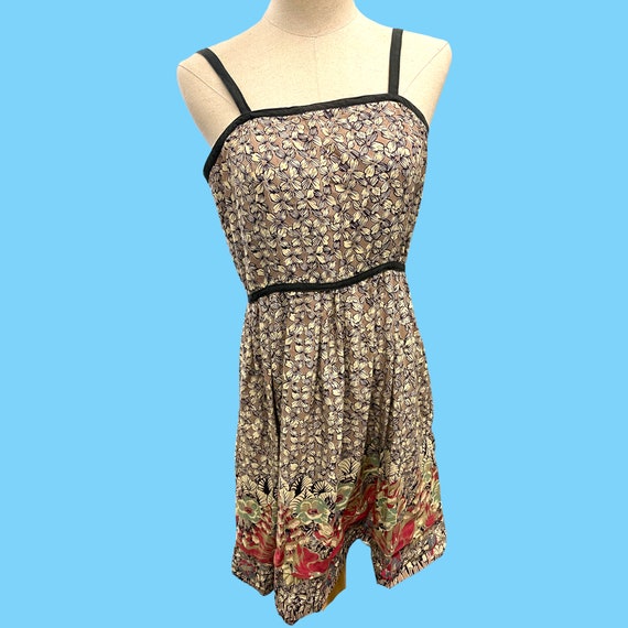 Vintage Cotton Floral Pattern Summer Sun Dress W/… - image 7