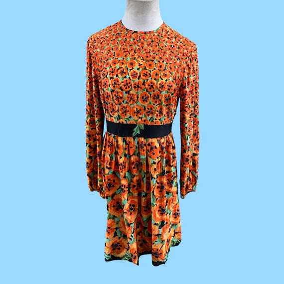 Vintage Mid Century B.altman Fall Colors Floral Midi Dress Med. - Etsy Vintage Mid Century B.altman Fall Colors Floral Midi Dress Med. - Etsy