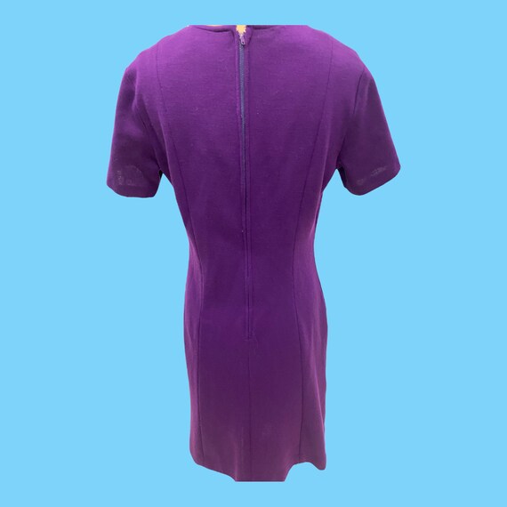 A Vintage 70's Purple Knit Midi Dress With Silver… - image 8