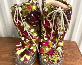 Botas de esquí vintage Emilio Pucci para la nieve, talla 38-40