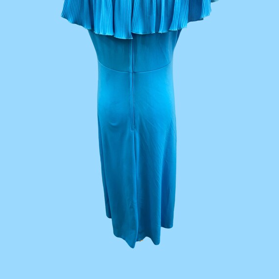 Vintage 1960's Aqua Blue Maxi Cocktail Dress W/ B… - image 9